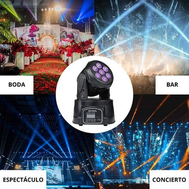 PROYECTOR LUCES PROFESIONAL CON CABEZAL GIRATORIO PARA FIESTAS EVENTO - 3