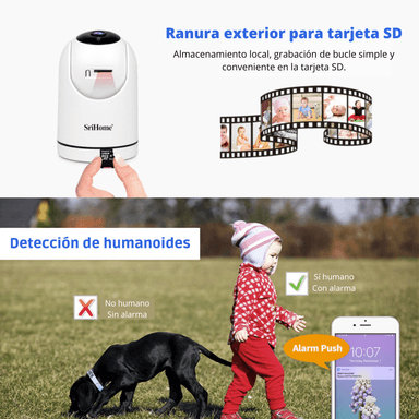 CÁMARA SEISA WIFI HD 2MPX INALÁMBRICA FULL 360° 128 GB AUDIO BIDIRECCIONAL IPC-S042 - 5