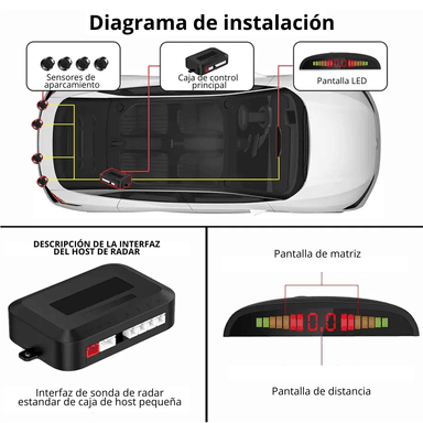 SENSOR RETROCESO PARQUEO APARCAMIENTO PANTALLA LED SEISA - 2