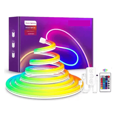 CINTA RGB MULTICOLOR LUZ NEON LED 24V 5 METROS BLUETOOTH SILICONA IMPERMEABLE