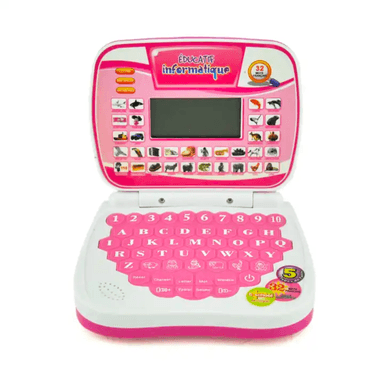 MINI ORDENADOR LAPTOP MÁQUINA DE APRENDIZAJE PARA NIÑOS EN ESPAÑOL INGLÉS - ROSADO
