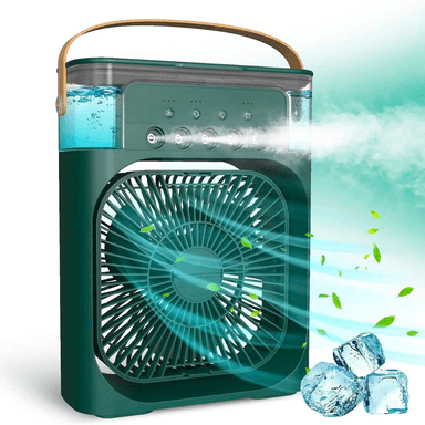 ENFRIADOR DE AIRE 3 EN 1 VENTILADOR PORTATIL HUMIDIFICADOR VERDE