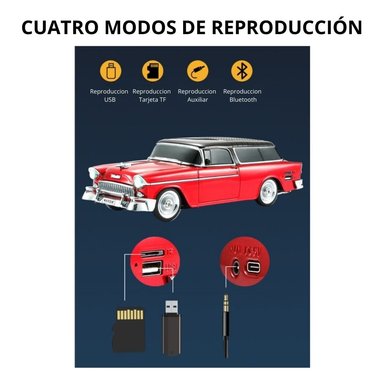 PARLANTE BLUETOOTH WS-1955 PORTATIL 80 W CARRO USB SD RADIO FM ROJO - 3