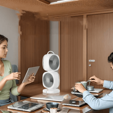 VENTILADOR 350° DE DOBLE CABEZAL CON 5 VELOCIDADES RECARGABLE XHS-02 - 4