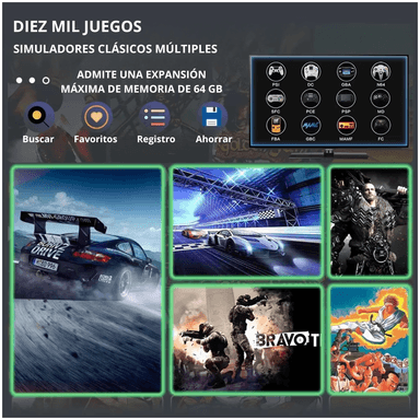 CONSOLA DE JUEGOS X2 ULTRA MULTIPLATAFORMA LED RETRO CON 35000 JUEGOS 2 MANDOS RECARGABLES - 4