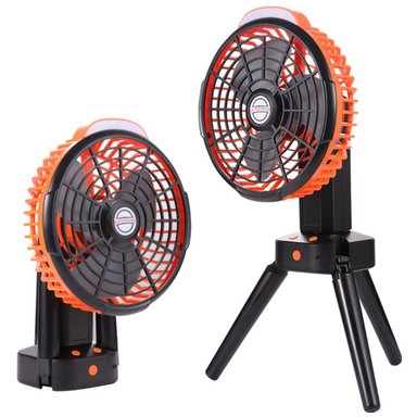 VENTILADOR DE CAMPING RECARGABLE CON TRÍPODE LUZ LED CON GANCHO FS-X6