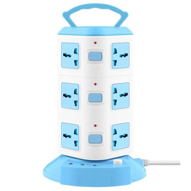 ENCHUFE TORRE TOMACORRIENTE 2500W 12 ENCHUFES / 3 PUERTOS USB AMT-318