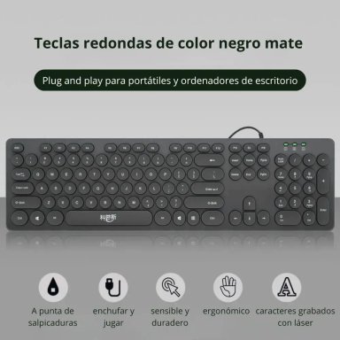 TECLADO GAMER RETROILUMINADO CON ILUMINACIÓN ARCOÍRIS SEISA DN-DY02 - 6