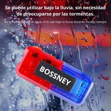 LUZ LED DE ADVERTENCIA RECARGABLE ROJA AZUL IP66 CON CLIP - 4