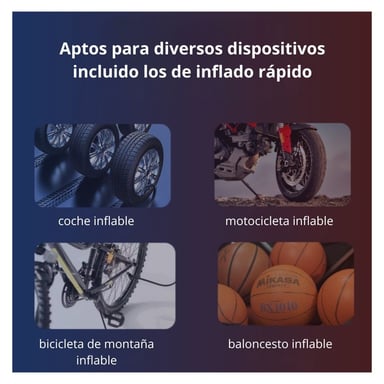 COMPRESOR DE AIRE PORTÁTIL INALÁMBRICO PARA LLANTAS DE AUTO MOTO Y BICICLETA CON PANTALLA Y LUZ LED - 3