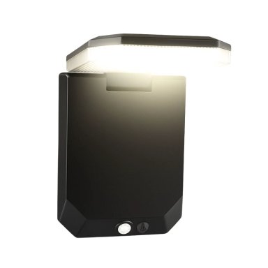 LÁMPARA SOLAR DE PARED LED CON SENSOR DE MOVIMIENTO, PANEL SOLAR PLEGABLE Y 3 MODOS ILUMINACIÓN IP65