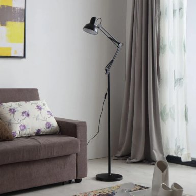 LÁMPARA DE PIE ARTICULADA PARA LECTURA Y ESTUDIO CON BRAZO AJUSTABLE 360° BASE PESADA Y E27 - 7