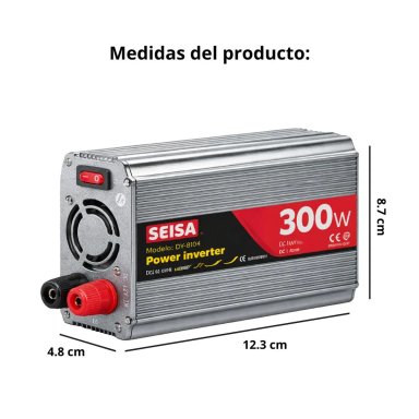 INVERSOR DE CORRIENTE PARA AUTO 300W 12V A 220V CON PROTECCIÓN MÚLTIPLE Y DOBLE CONEXIÓN - 6