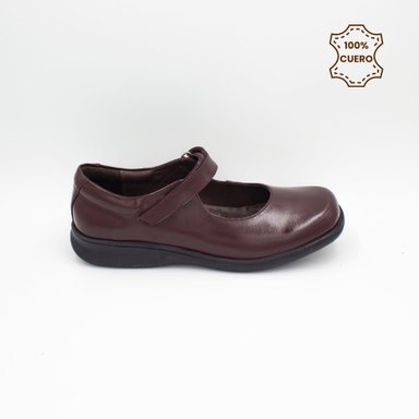 ZAPATOS NIÑA ANDREA CUERO GUINDA - 1