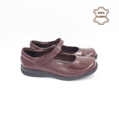 ZAPATOS NIÑA ANDREA CUERO GUINDA - 3