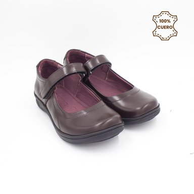 ZAPATOS NIÑA ANNIE CUERO MARRON - 2