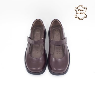 ZAPATOS NIÑA MARY JANE CUERO GUINDA - 4