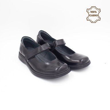 ZAPATOS NIÑA MARY JANE CUERO NEGRO - 2