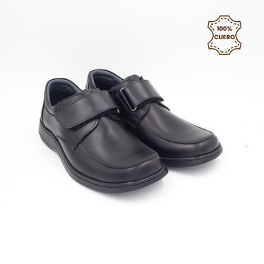ZAPATOS PEGA PEGA NIÑO LIAM CUERO NEGRO - 2