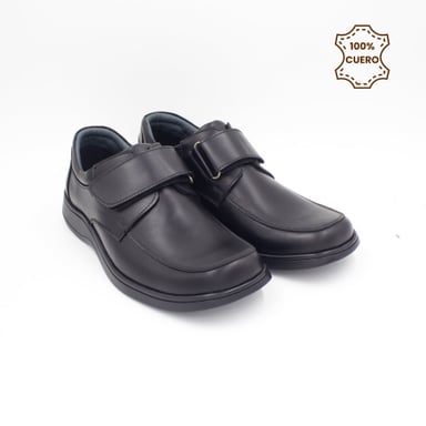 ZAPATOS PEGA PEGA NIÑO LIAM CUERO NEGRO - 2
