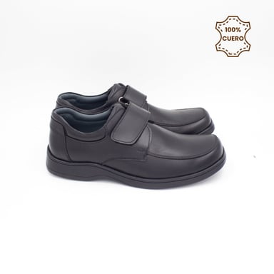 ZAPATOS PEGA PEGA NIÑO LIAM CUERO NEGRO - 3