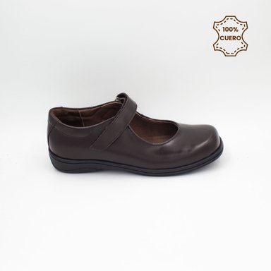 ZAPATOS PEGA PEGA NIÑA CHARLOTTE CUERO MARRON - 1