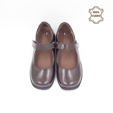 ZAPATOS PEGA PEGA NIÑA CHARLOTTE CUERO MARRON - 4
