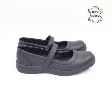 ZAPATOS PEGA PEGA NIÑA DEBBY CUERO NEGRO - 3