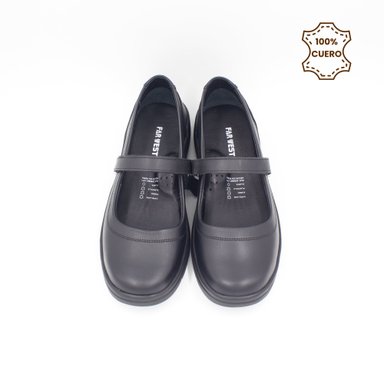 ZAPATOS PEGA PEGA NIÑA DEBBY CUERO NEGRO - 4