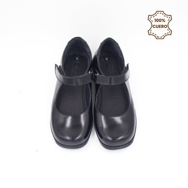 ZAPATOS PEGA PEGA NIÑA CHARLOTTE CUERO NEGRO - 4