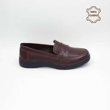 ZAPATOS MOCASINES NIÑA ABRIL CUERO GUINDA - 1