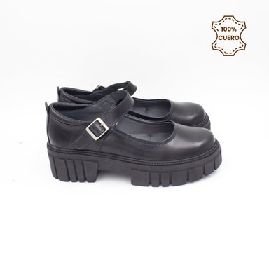 ZAPATOS NIÑA MAFER-2601 CUERO NEGRO - 3