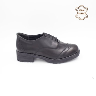 ZAPATOS OXFORD NIÑA CUERO NEGRO - 1