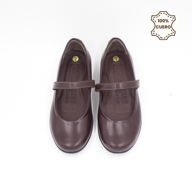 ZAPATOS BALLERINAS NIÑA DONNA CUERO MARRON - 4
