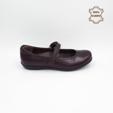 ZAPATOS  BALLERINAS NIÑA DONNA CUERO GUINDA - 1