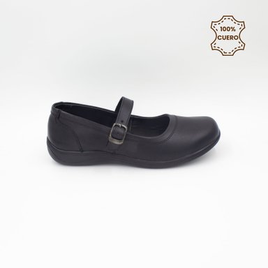 ZAPATOS NIÑA ABIGAIL CUERO NEGRO - 1