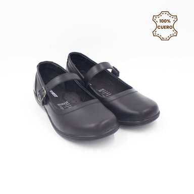 ZAPATOS NIÑA ABIGAIL CUERO NEGRO - 2