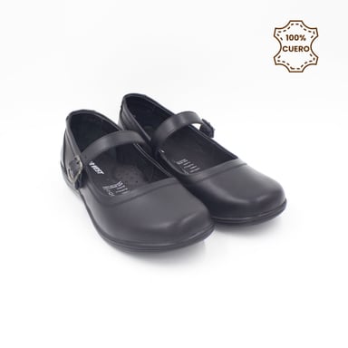 ZAPATOS NIÑA ABIGAIL CUERO NEGRO - 2