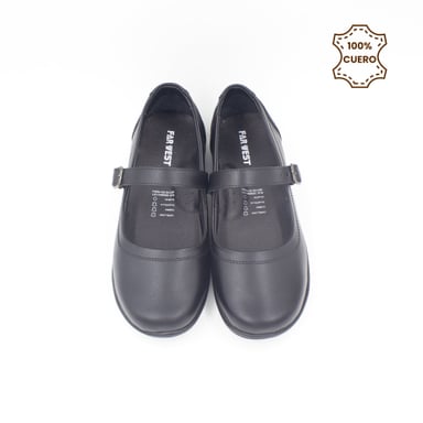ZAPATOS NIÑA ABIGAIL CUERO NEGRO - 4
