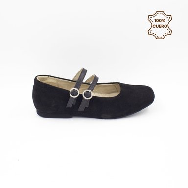 BALLERINAS MUJER BRUNA GAMUZA NEGRO - 1