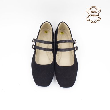 BALLERINAS MUJER BRUNA GAMUZA NEGRO - 4