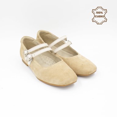 BALLERINAS MUJER BRUNA GAMUZA BEIGE - 2
