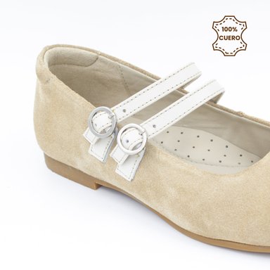 BALLERINAS MUJER BRUNA GAMUZA BEIGE - 3