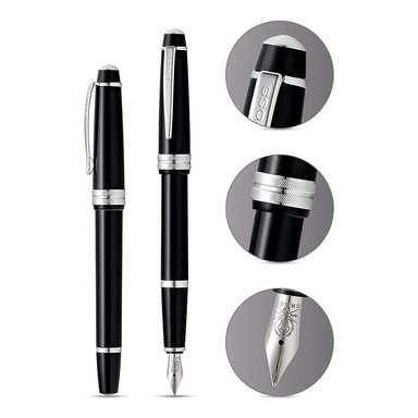 PLUMA ESTILOGRÁFICA BAILEY LIGHT DE RESINA NEGRA PULIDA - CROSS - 2