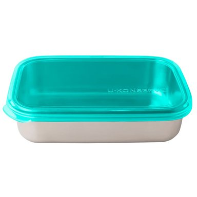 CONTENEDOR RECTANGULAR INOX 739 ML TAPA COLOR VERDE TRANSPARENTE U-KONSERVE