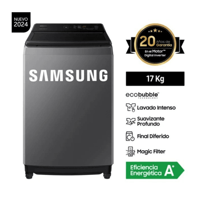 LAVADORA SAMSUNG 17KG SUPERIOR SMART ECOBUBBLE GRIS WA17CG6441BDPE - 1