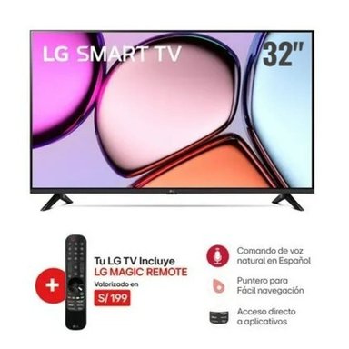 TELEVISOR LG 32' SMART HD AI 32LQ600BPSA + CONTROL MAGIC MR24 - 1