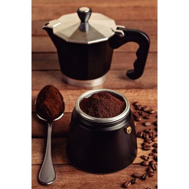 CAFETERA EXPRESSO ITALIANA TRAMONTINA EN ALUMINIO NEGRO