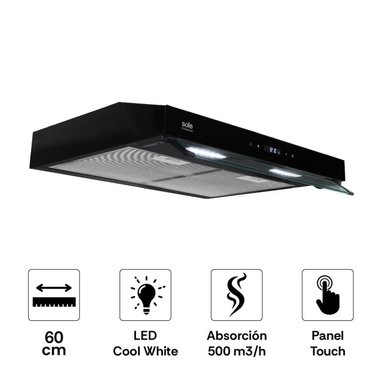 CAMPANA EXTRACTORA SLIM BLACK S-COLLECTION 60CM TURE18CO