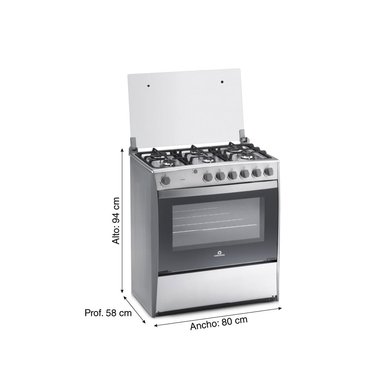 COCINA A GAS INDURAMA CATALUÑA QUARZO 6 HORNILLAS CON HORNO DE 97L - 2